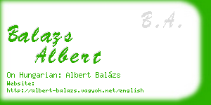 balazs albert business card