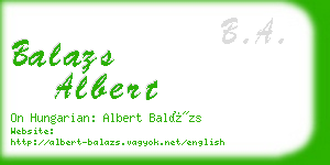 balazs albert business card